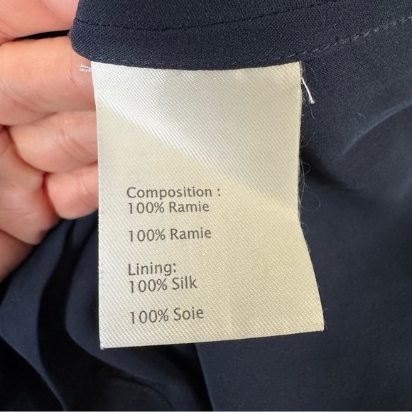 Philip Lim 3.1 Silk Ramie Navy Blue Dress - Picture 4 of 7